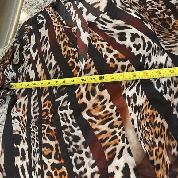 KOBI HALPERIN BLOUSE SILK FALLON MIX LEOPARD-PRINT SZ S EMBELLISHED AESTHETIC - Picture 6 of 16